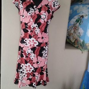 Two Piece Bold Floral Design Top & Skirt Outfit